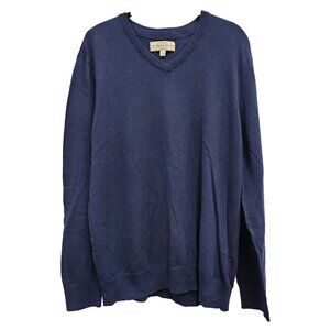Hawker Rye Stitch Fix Mens Sweater Medium Navy Cotton Cashmere V-Neck Pullover